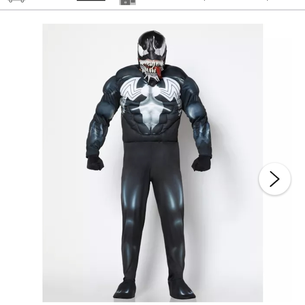 Mens Black Venom Muscle Costume - Marvel-Inspired